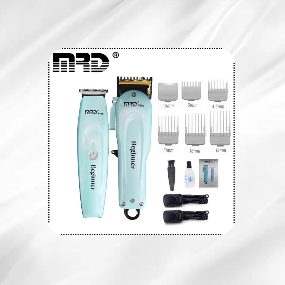 MRD Pro Beginner Clipper & Trimmer Set – Light Blue | Klippmaskin & Trimmer